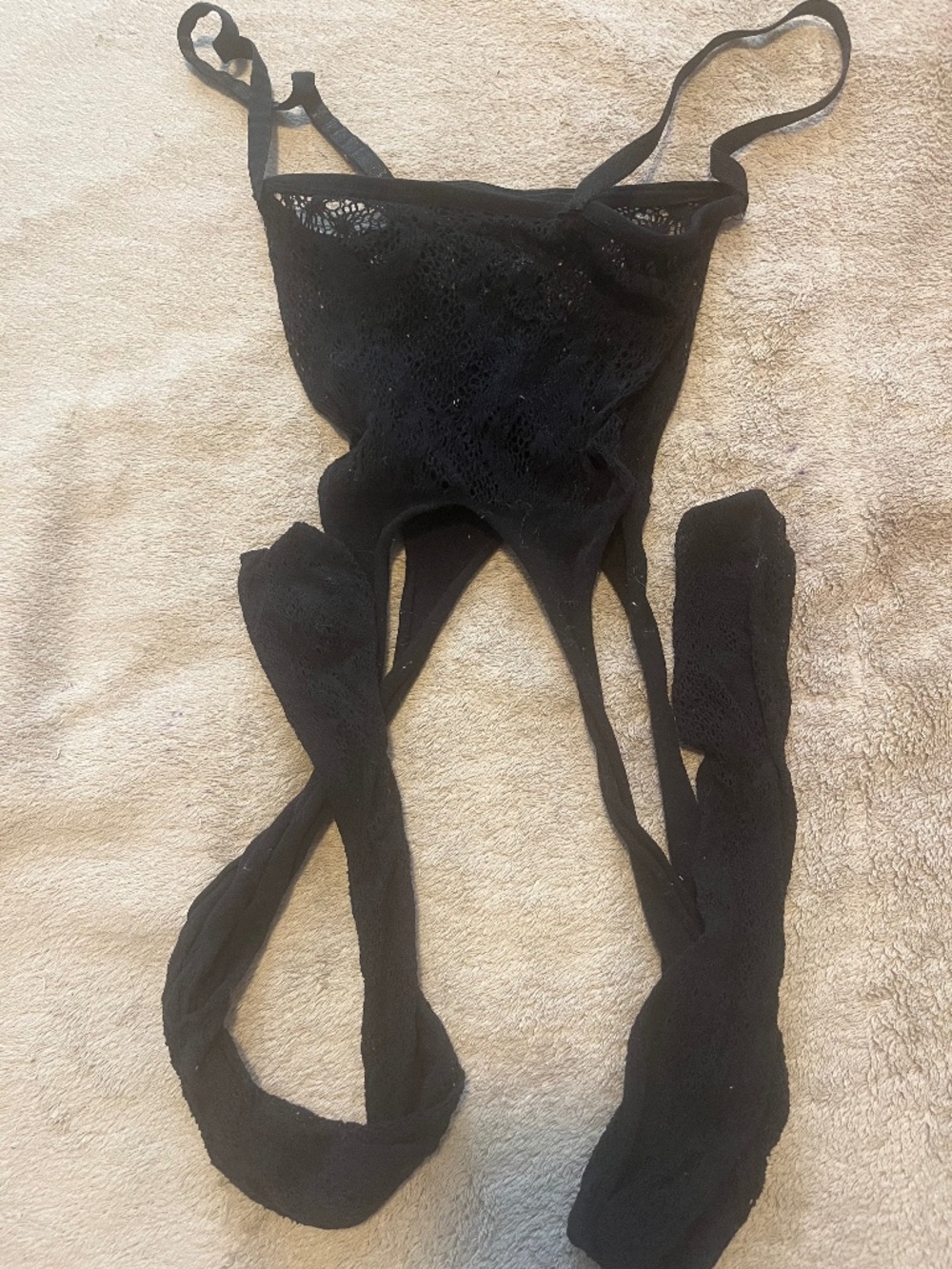 Small Crotchless tank crochet bodysuit net lingerie jumpsuit